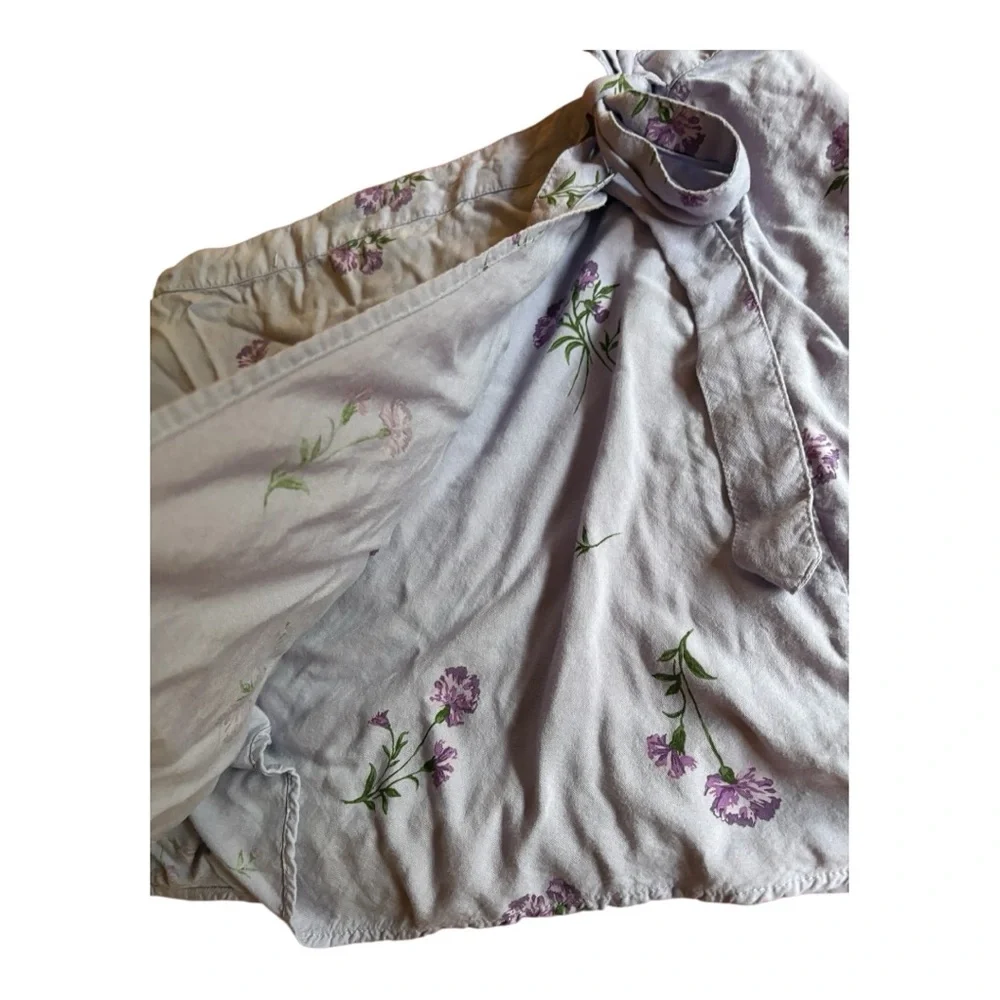 BP. Purple Floral Wrap Mini Skirt Flowy & Feminine Size Large - Picture 2 of 6